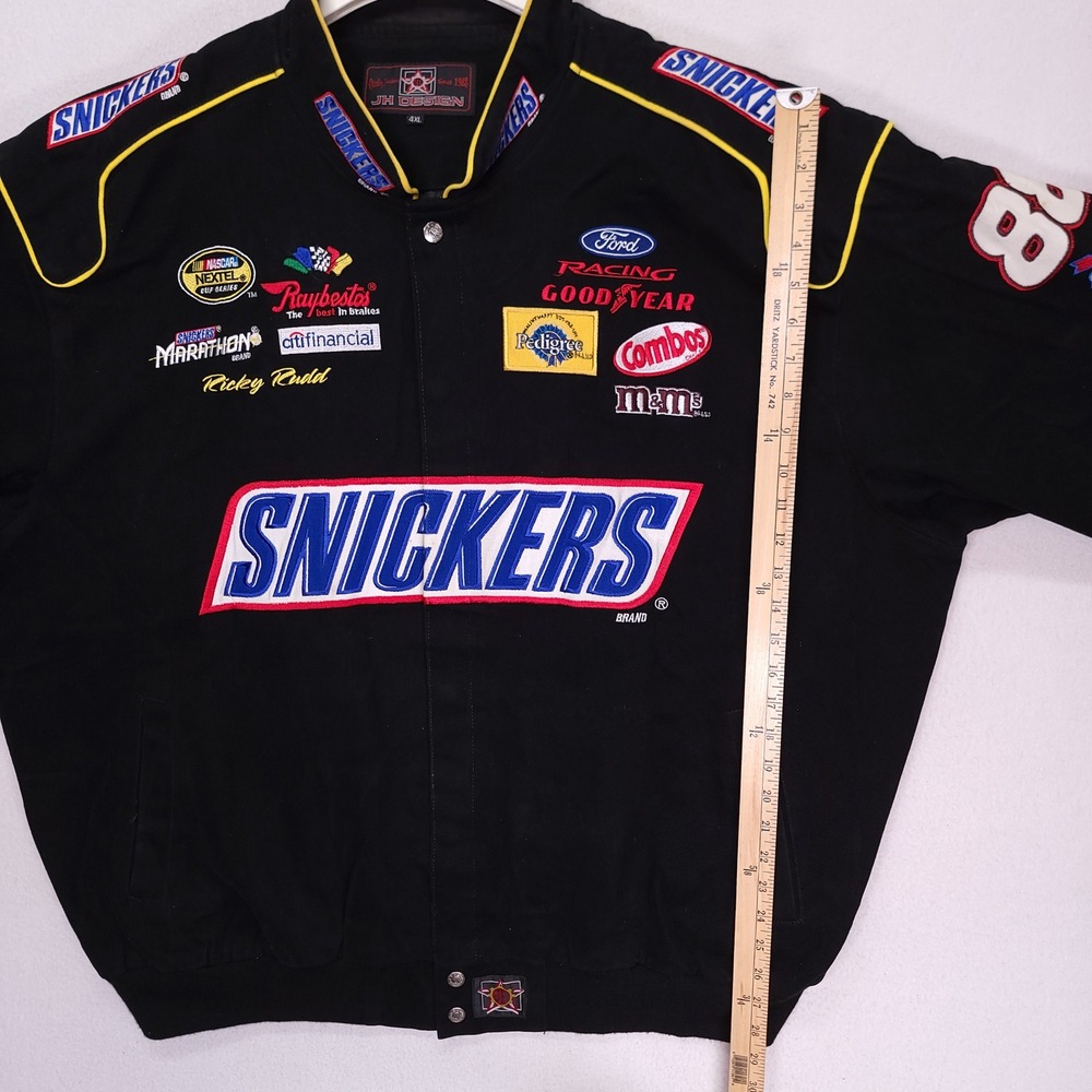 Snickers Ricky Rudd NASCAR Racing Jacket Jeff Hamilton JH Designs Black Mens 4XL - Picture 6 of 12